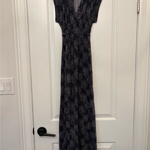 French Connection Navy and White Maxi Dress (S) Like New